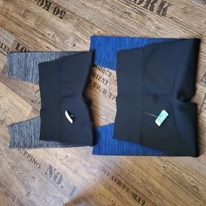 Codefit, blue & black, grey & black, ombre workout pants, leggings, size s/m